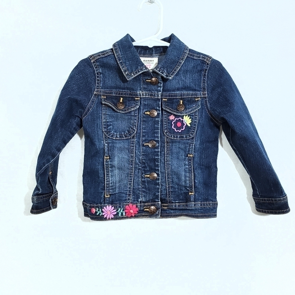 Old Navy Embroidered Girl's Snap Jean Jacket